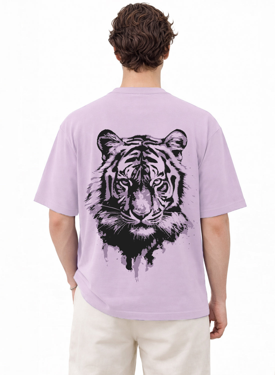Men Oversize Fit Back Printed T-Shirt