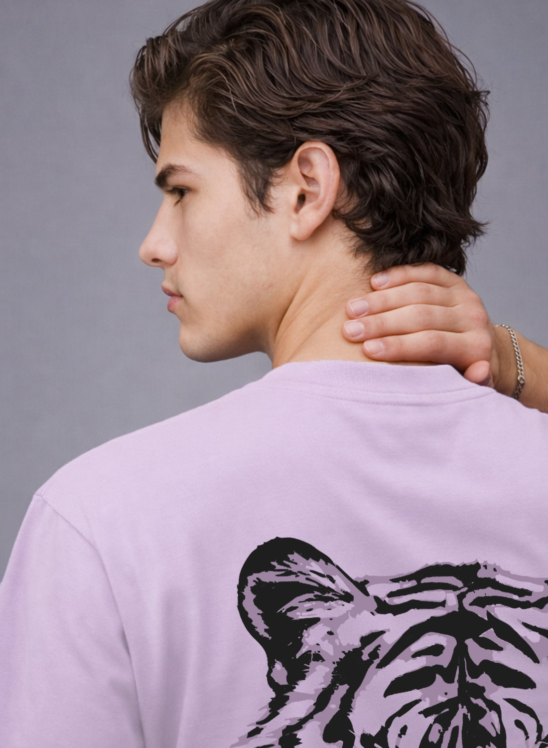 Men Oversize Fit Back Printed T-Shirt