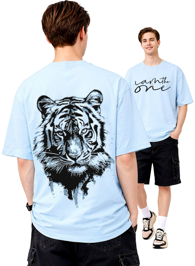 Men Oversize Fit Back Printed T-Shirt
