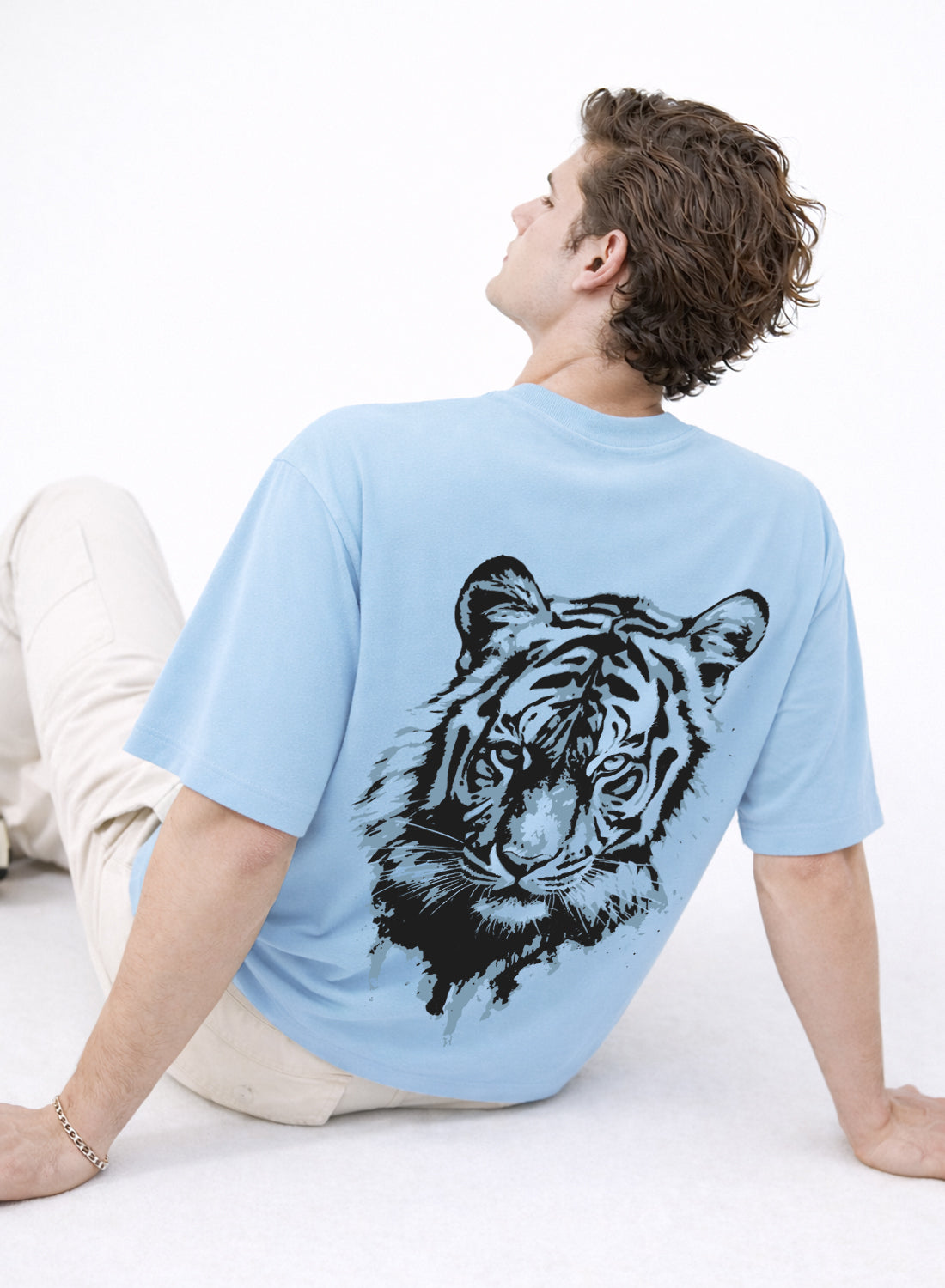 Men Oversize Fit Back Printed T-Shirt