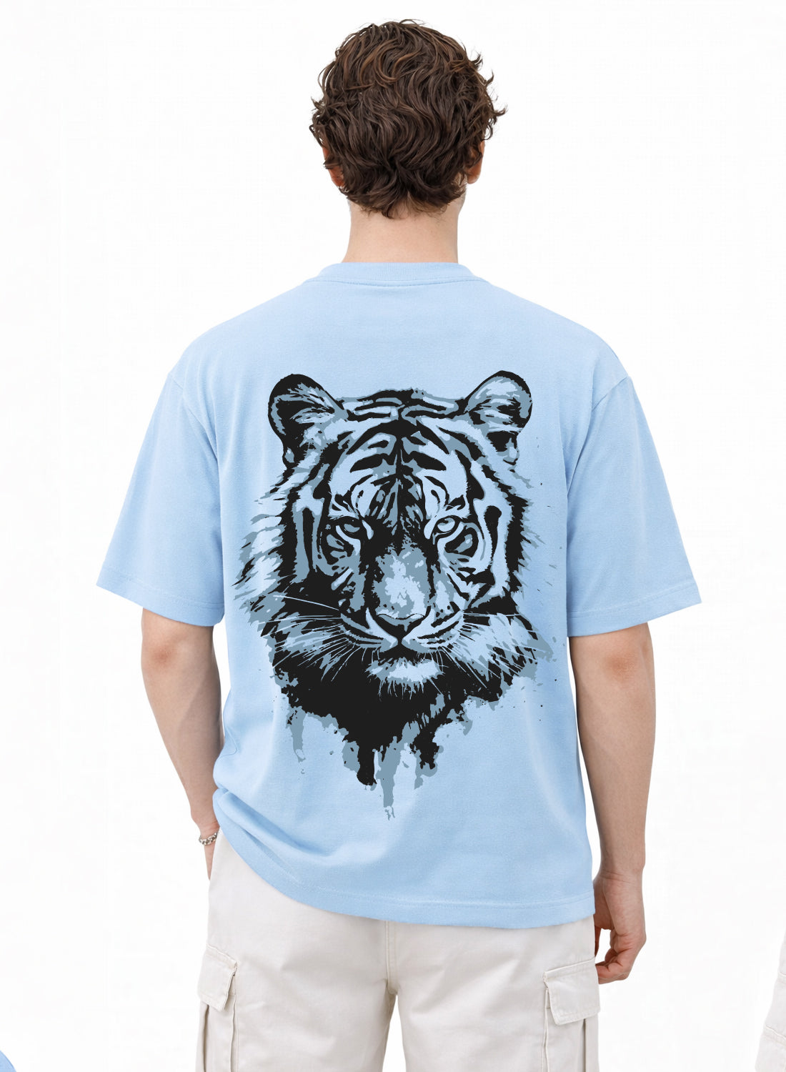 Men Oversize Fit Back Printed T-Shirt
