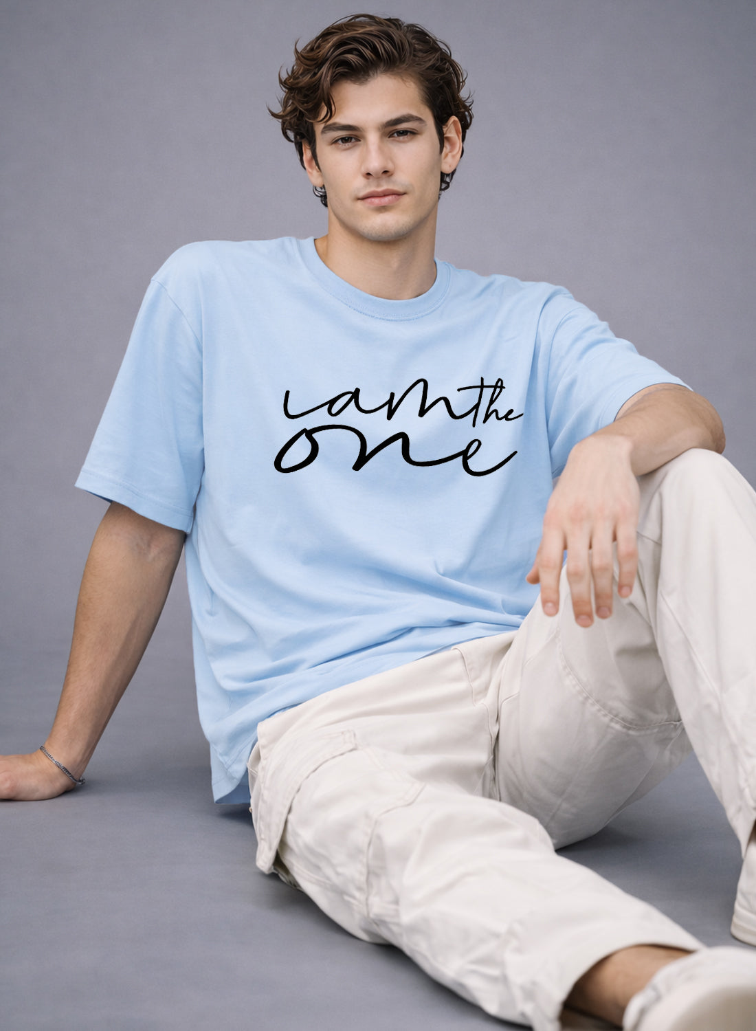 Men Oversize Fit Back Printed T-Shirt