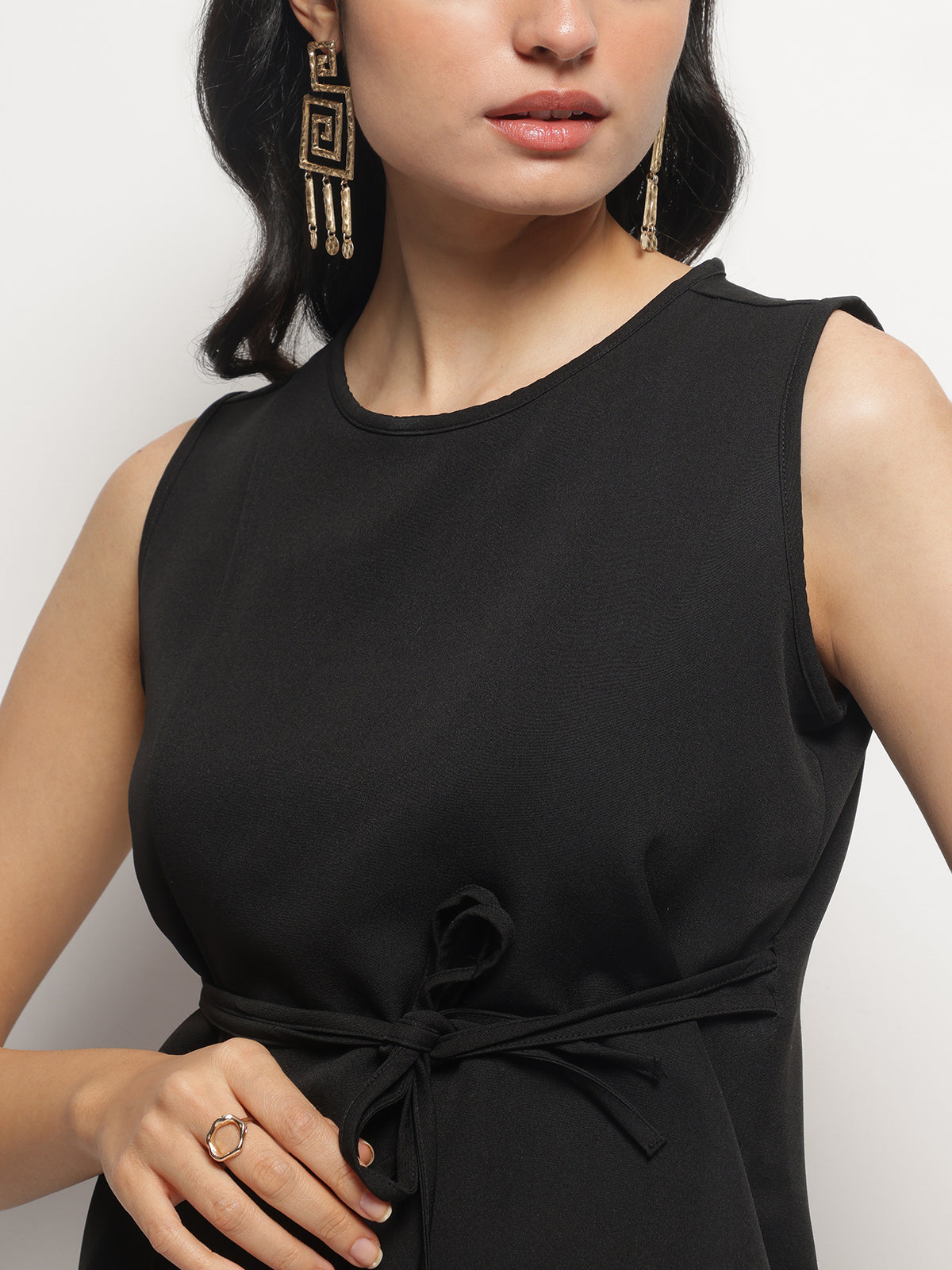 Women Overlap Asymmetrical Tie Knot Top