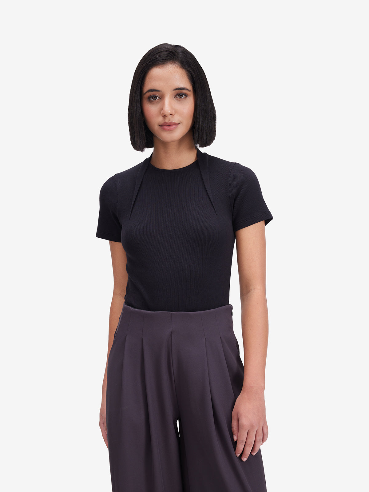 Women Black Cotton Top