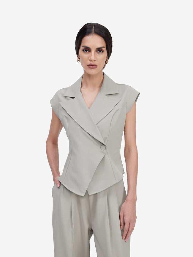 Women Cream Blazer Top