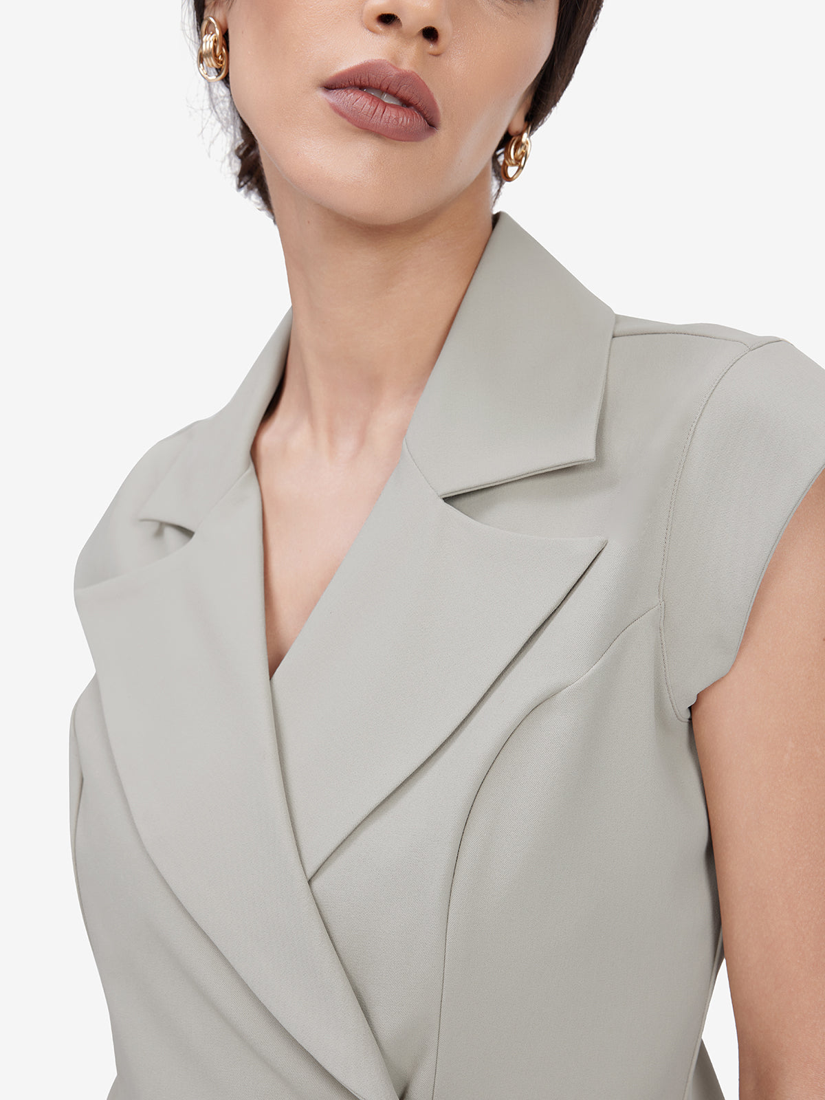 Women Cream Blazer Top