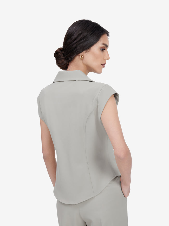 Women Cream Blazer Top