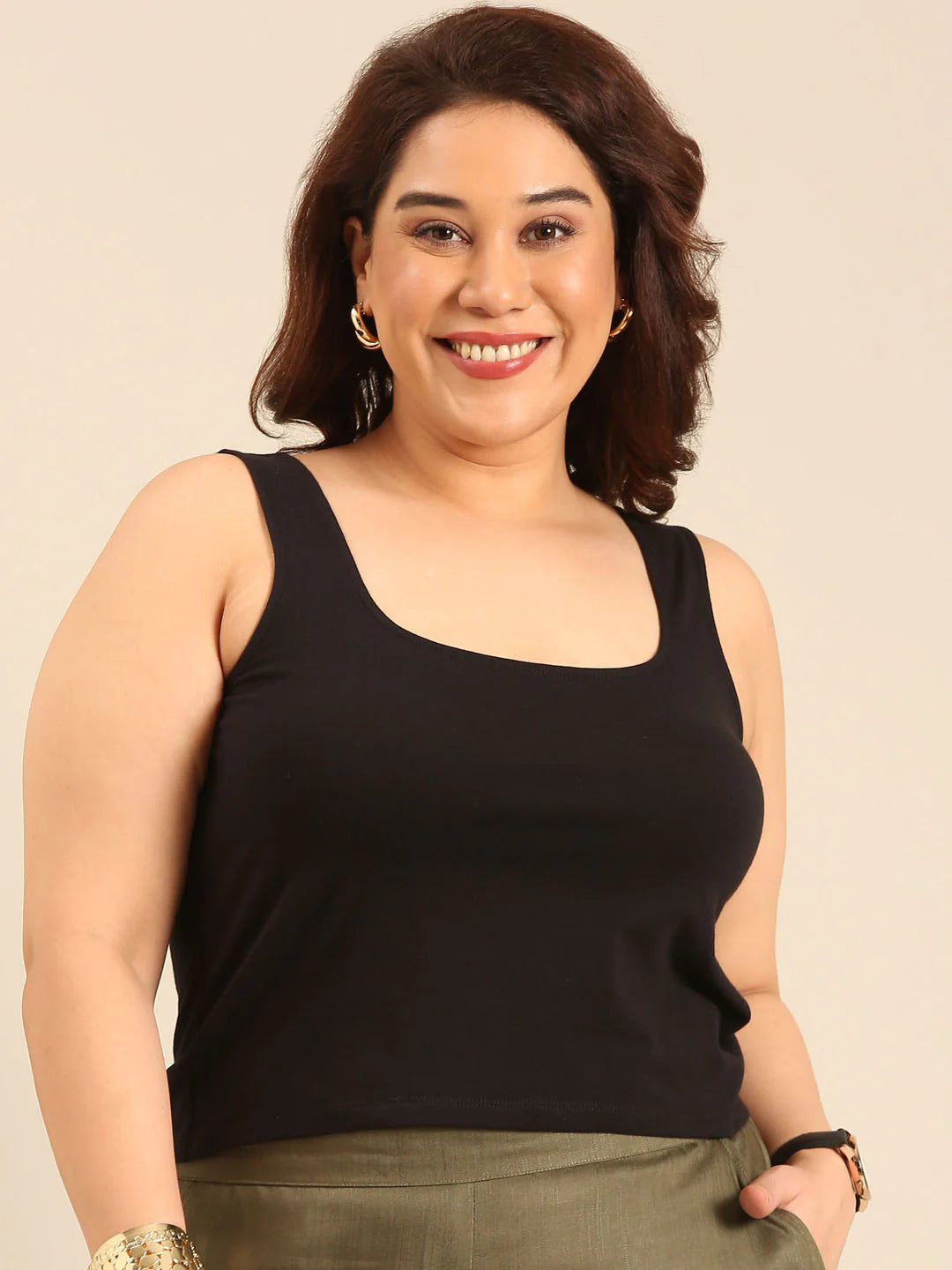 Women Black Crop Top