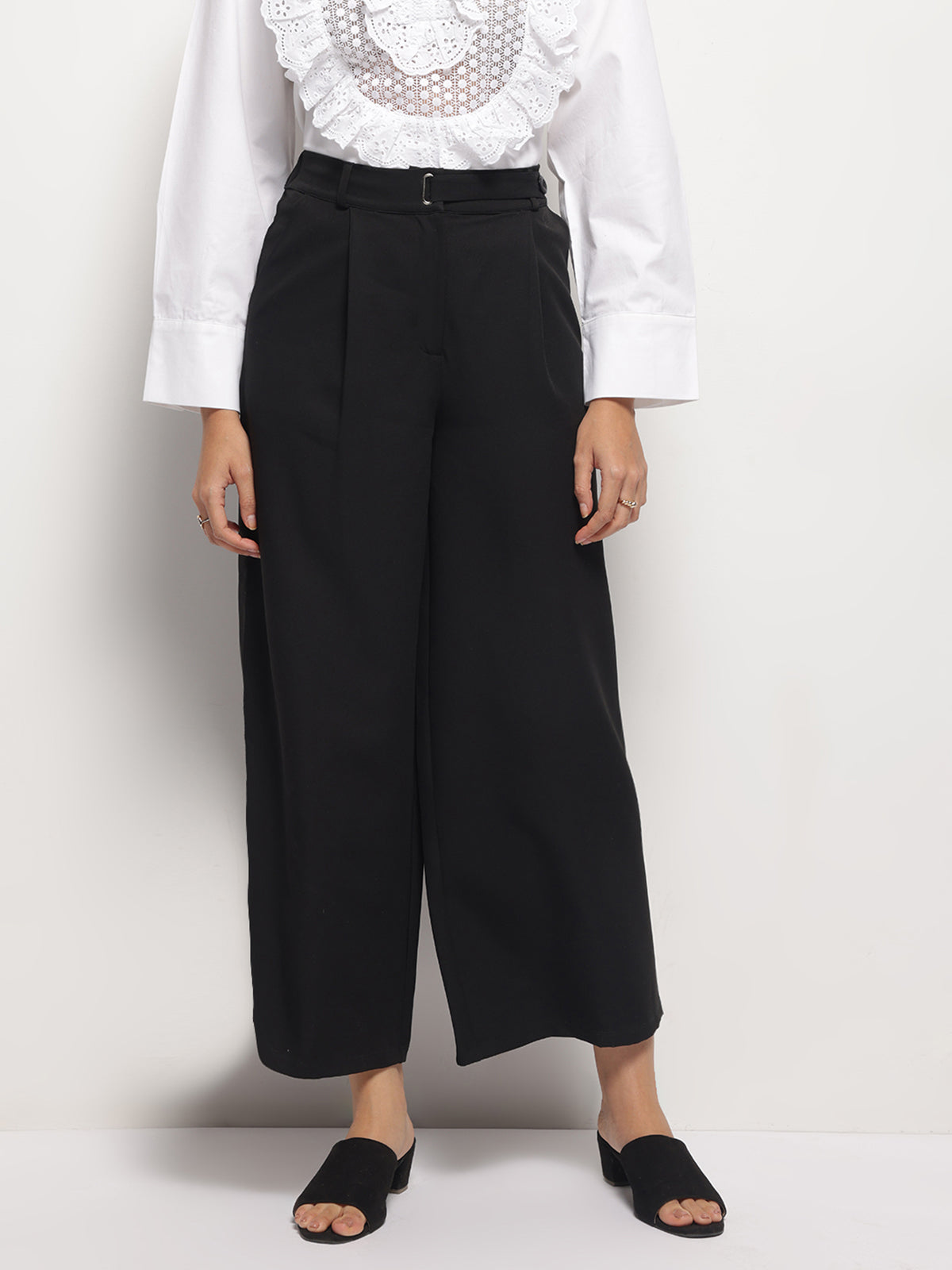 Women Wide-Leg High Waist Korean Style Pants