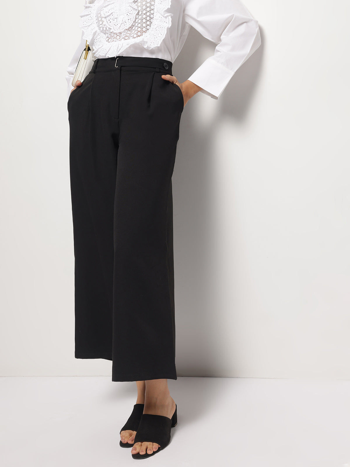 Women Wide-Leg High Waist Korean Style Pants