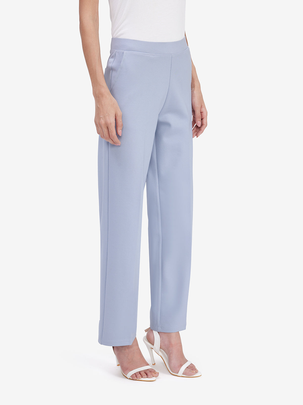 Women Blue Wide Leg Trouser