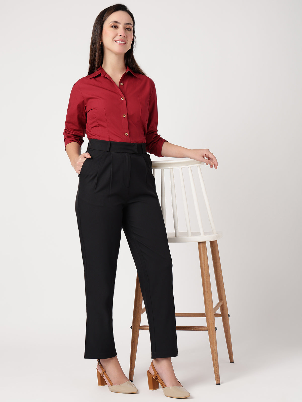 Women Classic Black Trousers