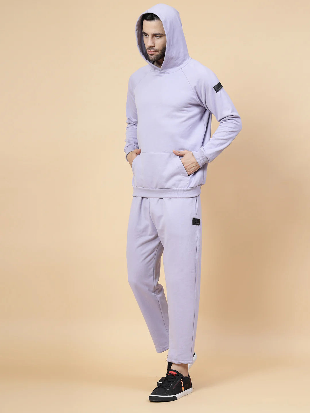 Men Lavender Regular Fit Tracksuit