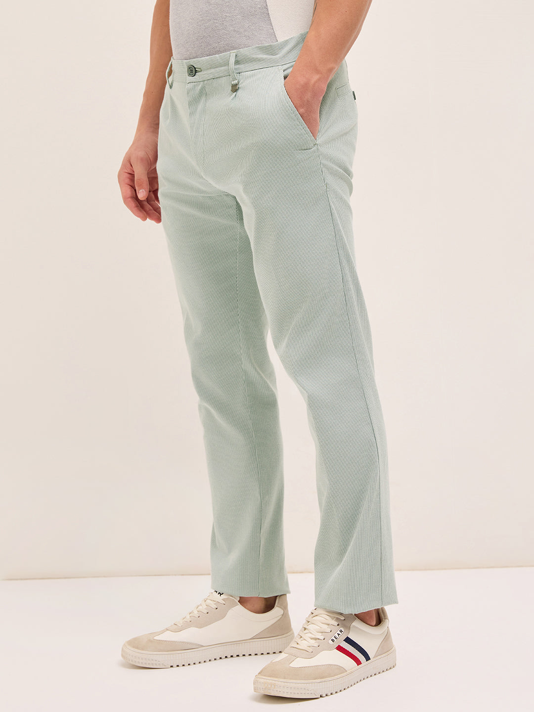 Men Green Casual Trousers