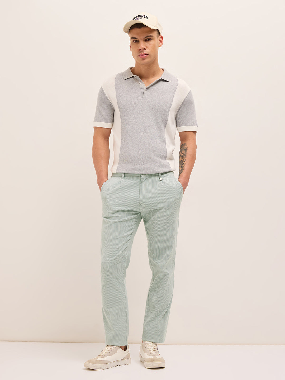 Men Green Casual Trousers
