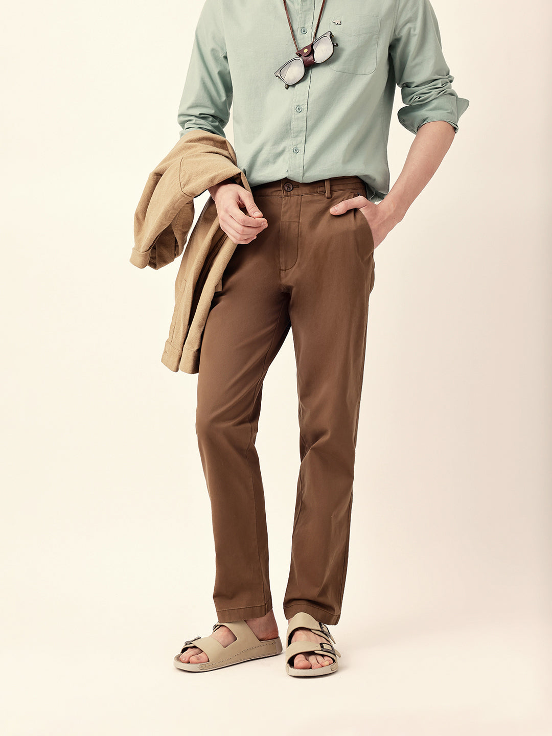 Men Solid Formal Trouser
