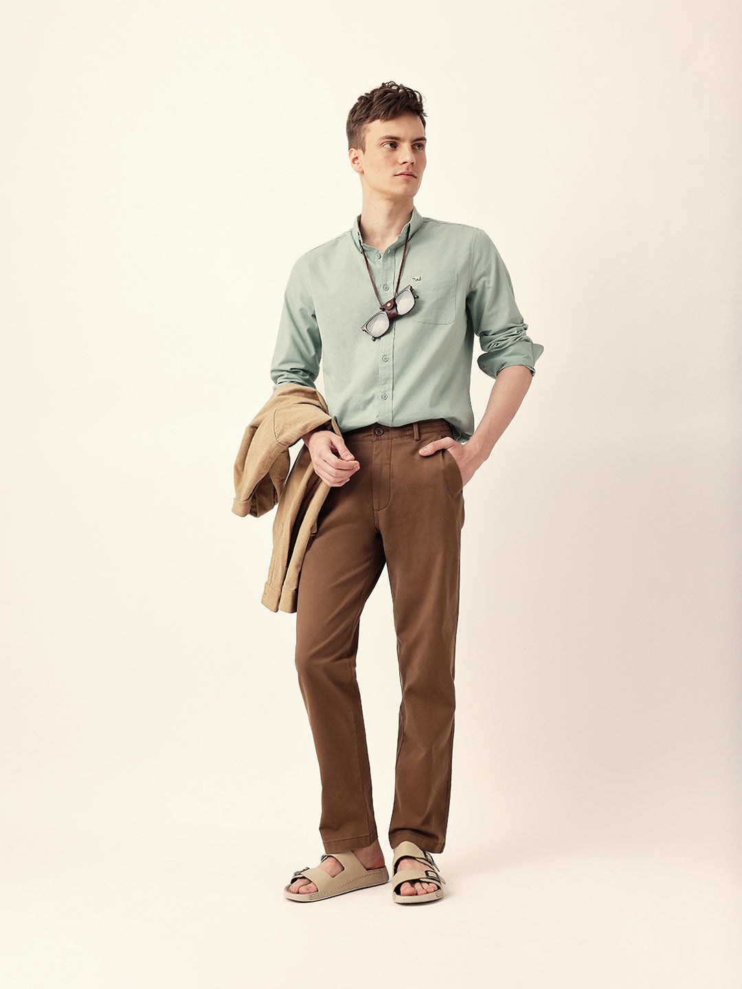 Men Solid Formal Trouser