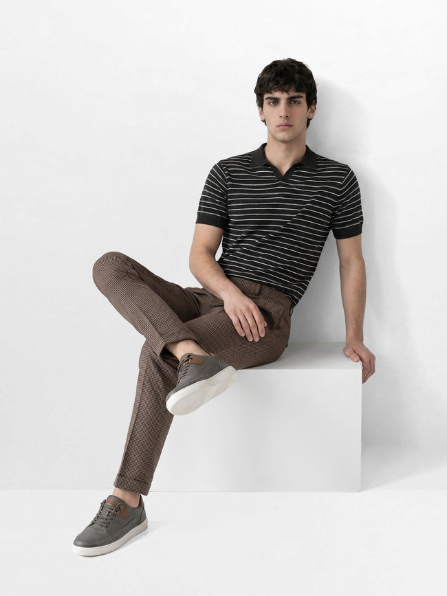Men Multi Self Design Trouser