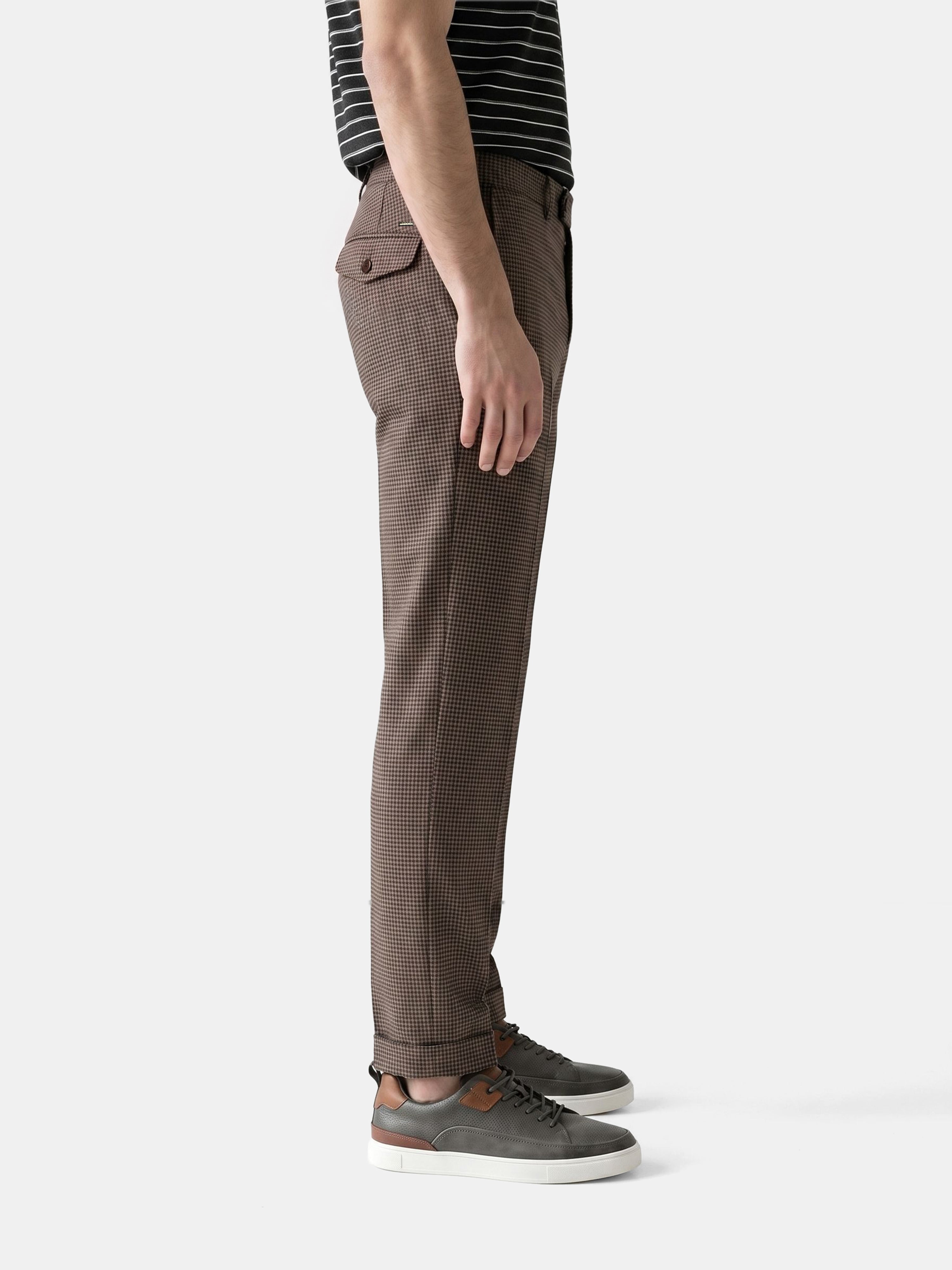 Men Multi Self Design Trouser
