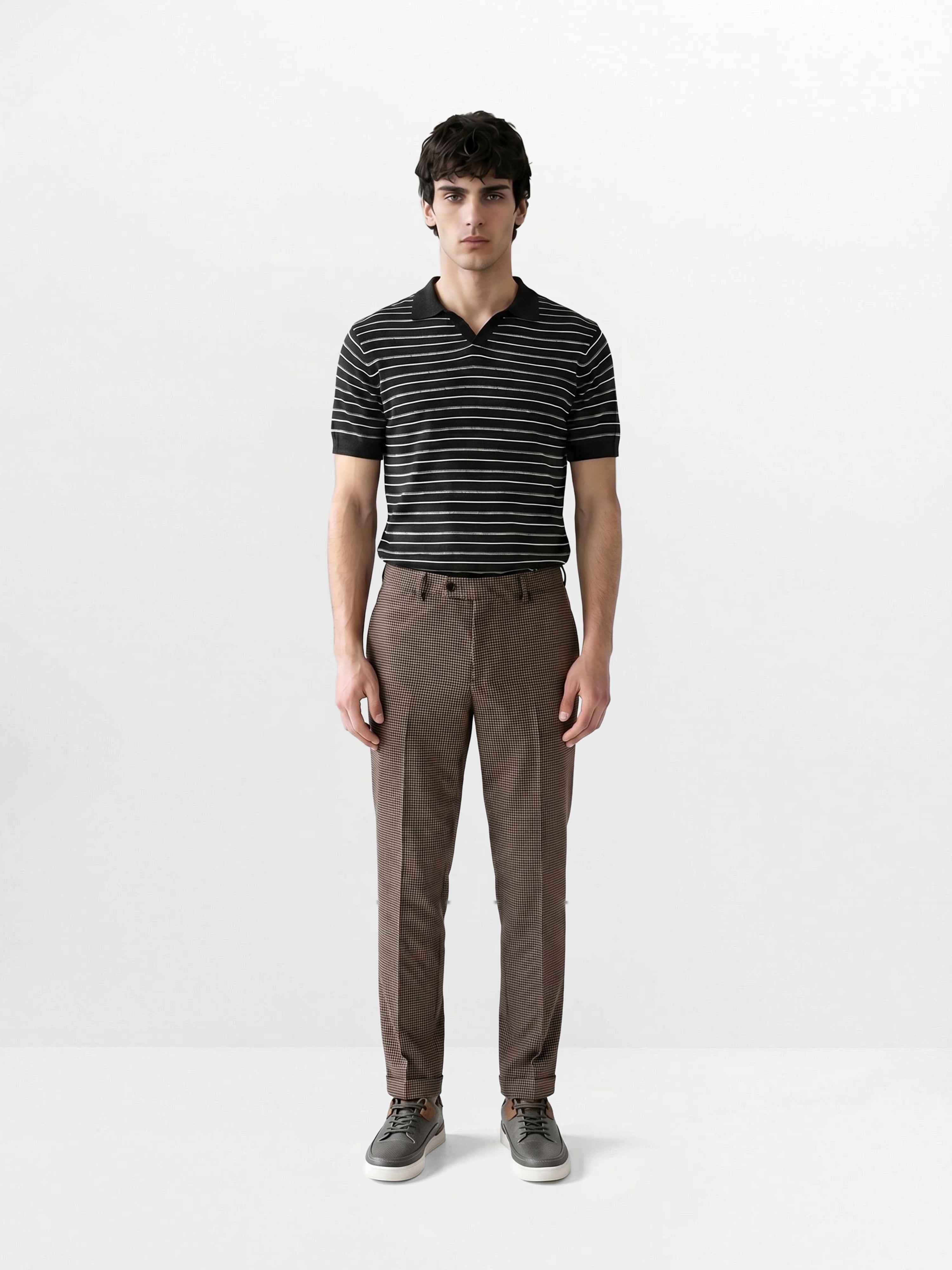 Men Multi Self Design Trouser