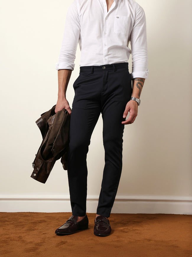 Men Solid Formal Trouser