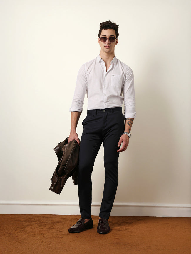 Men Solid Formal Trouser