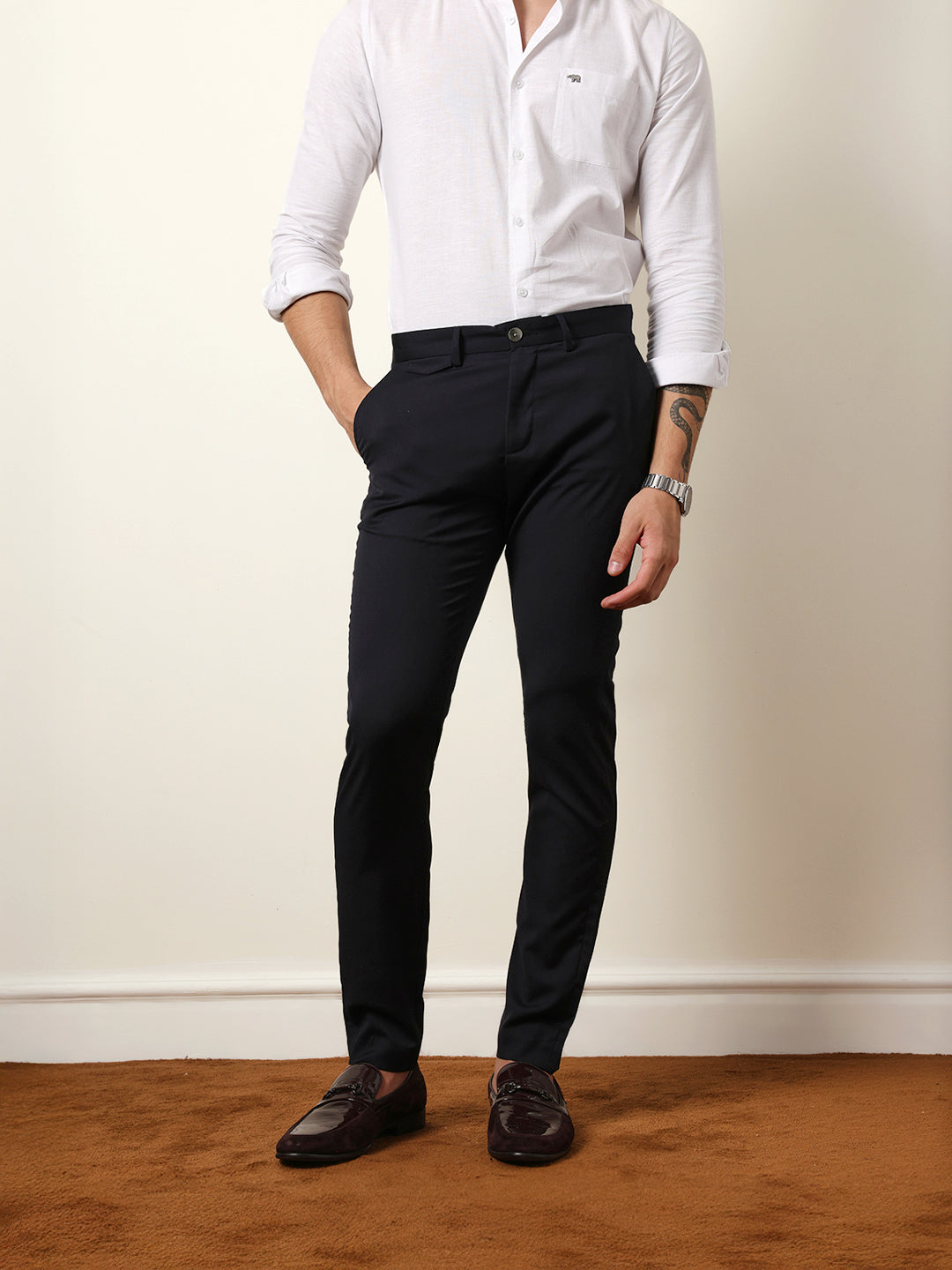 Men Solid Formal Trouser