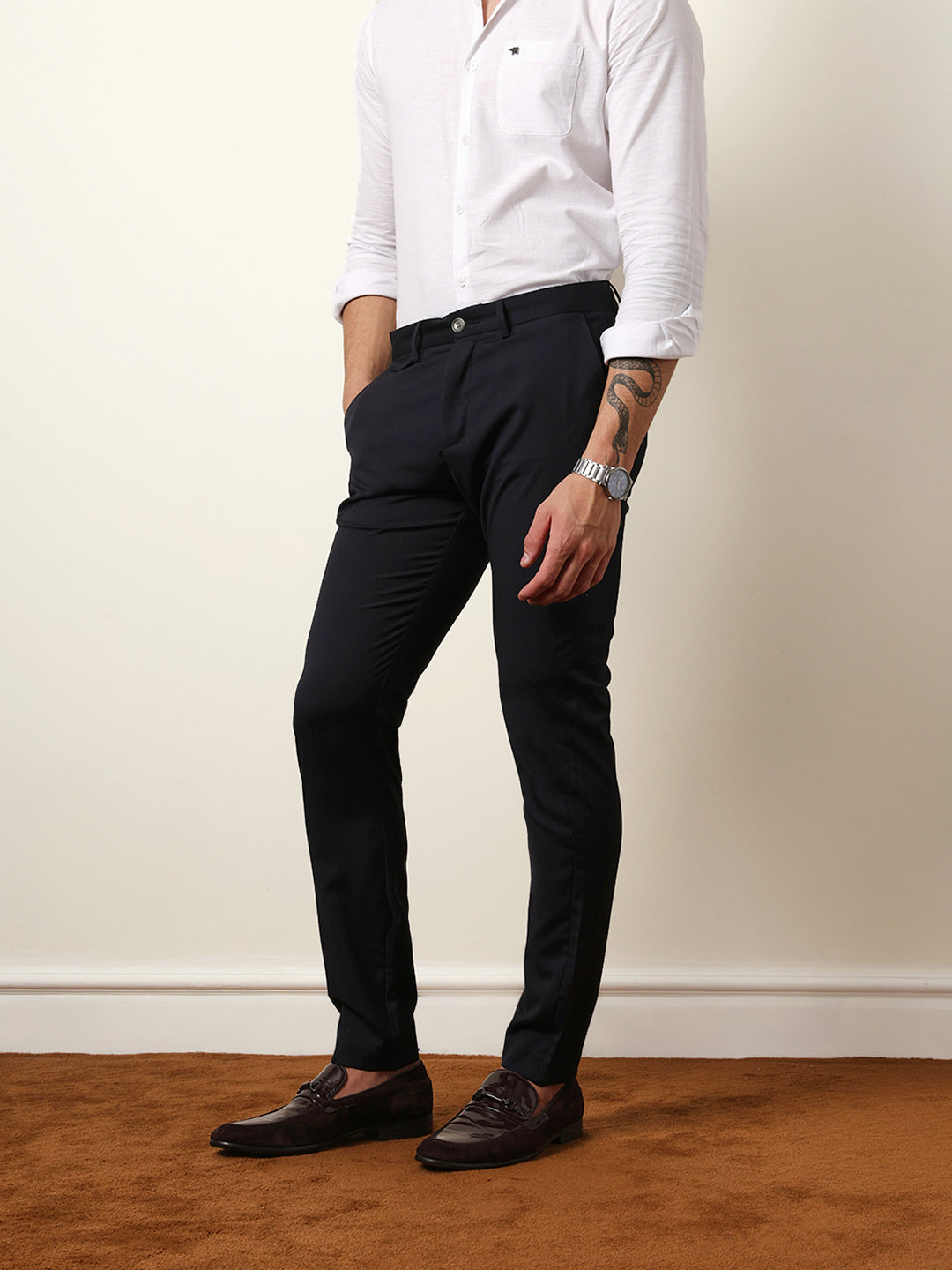 Men Solid Formal Trouser