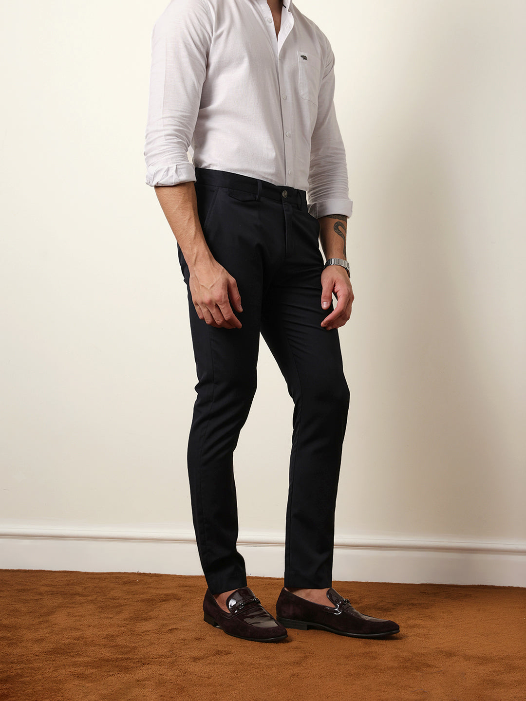 Men Solid Formal Trouser