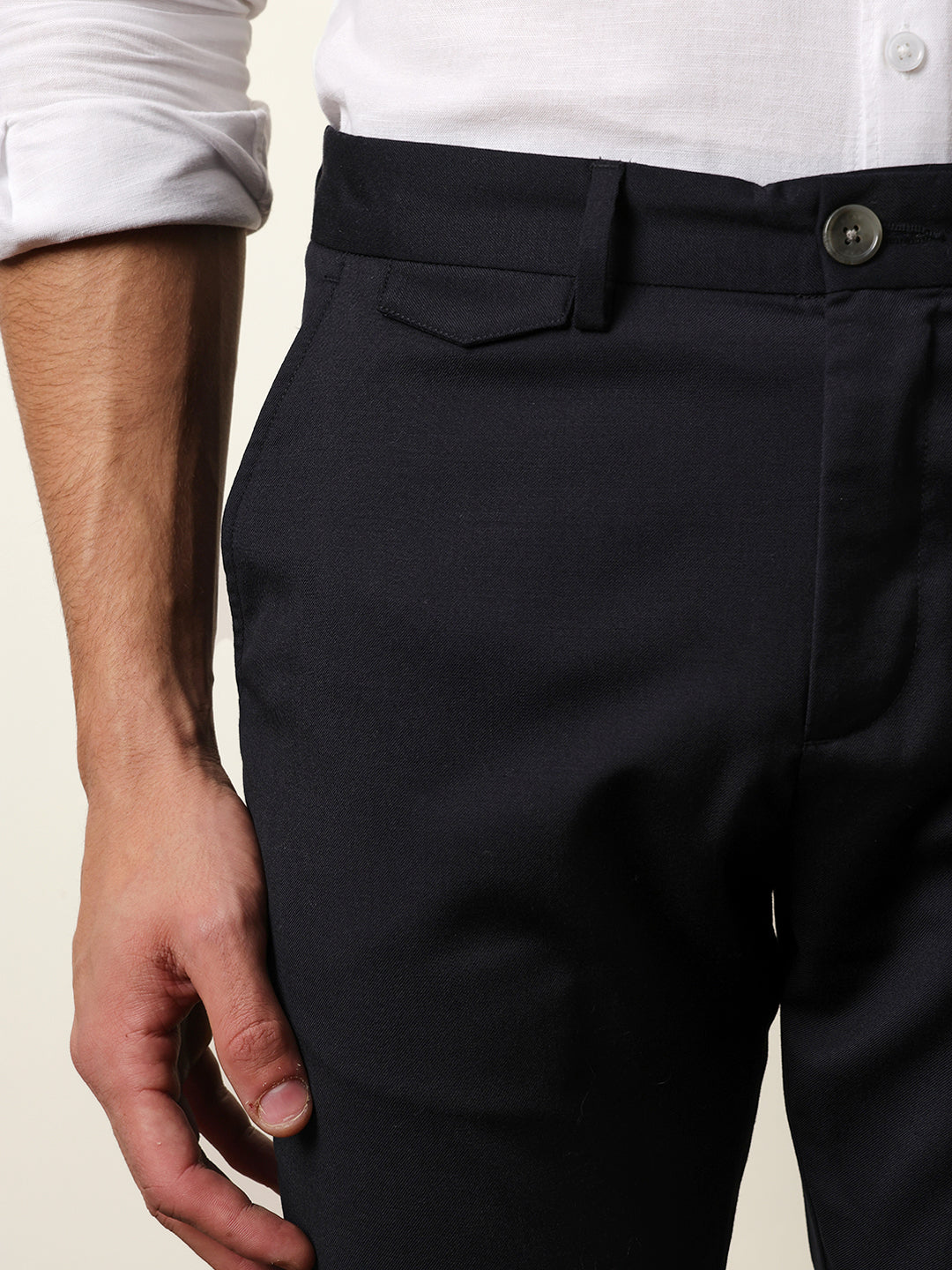 Men Solid Formal Trouser