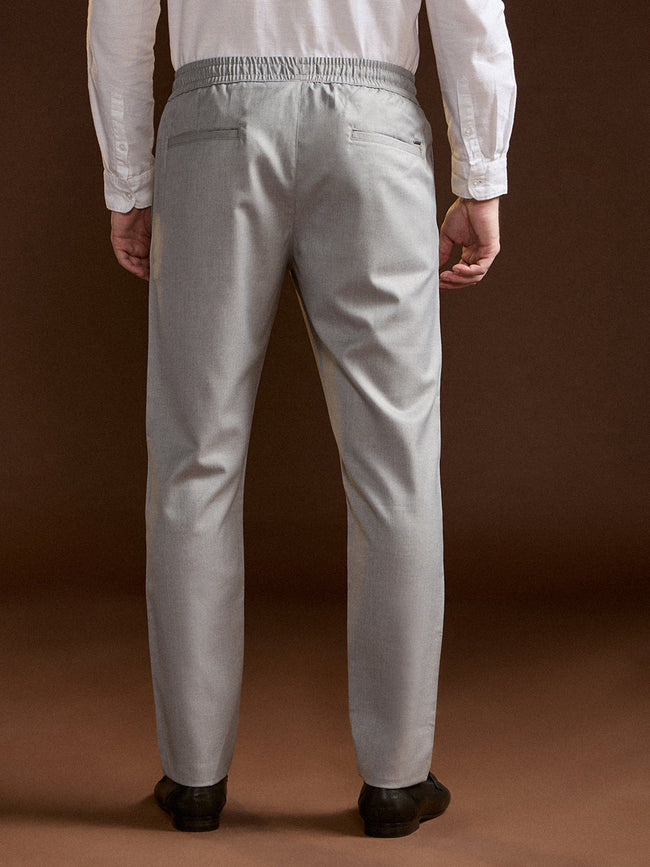 Men Grey Slim Fit Formal Trouser