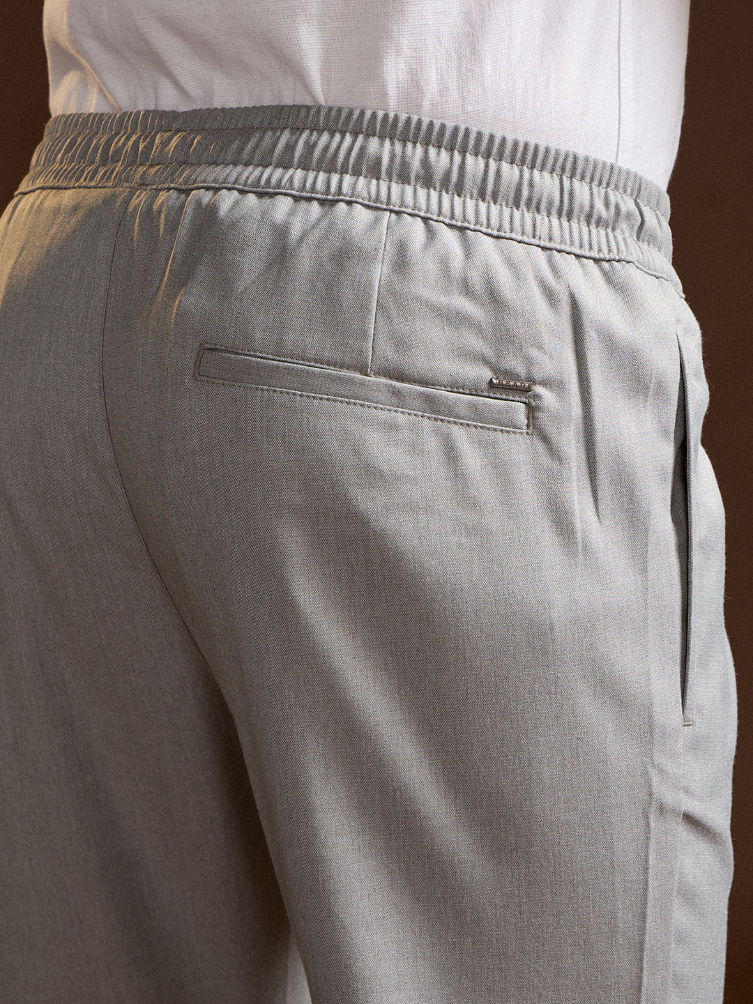 Men Grey Slim Fit Formal Trouser