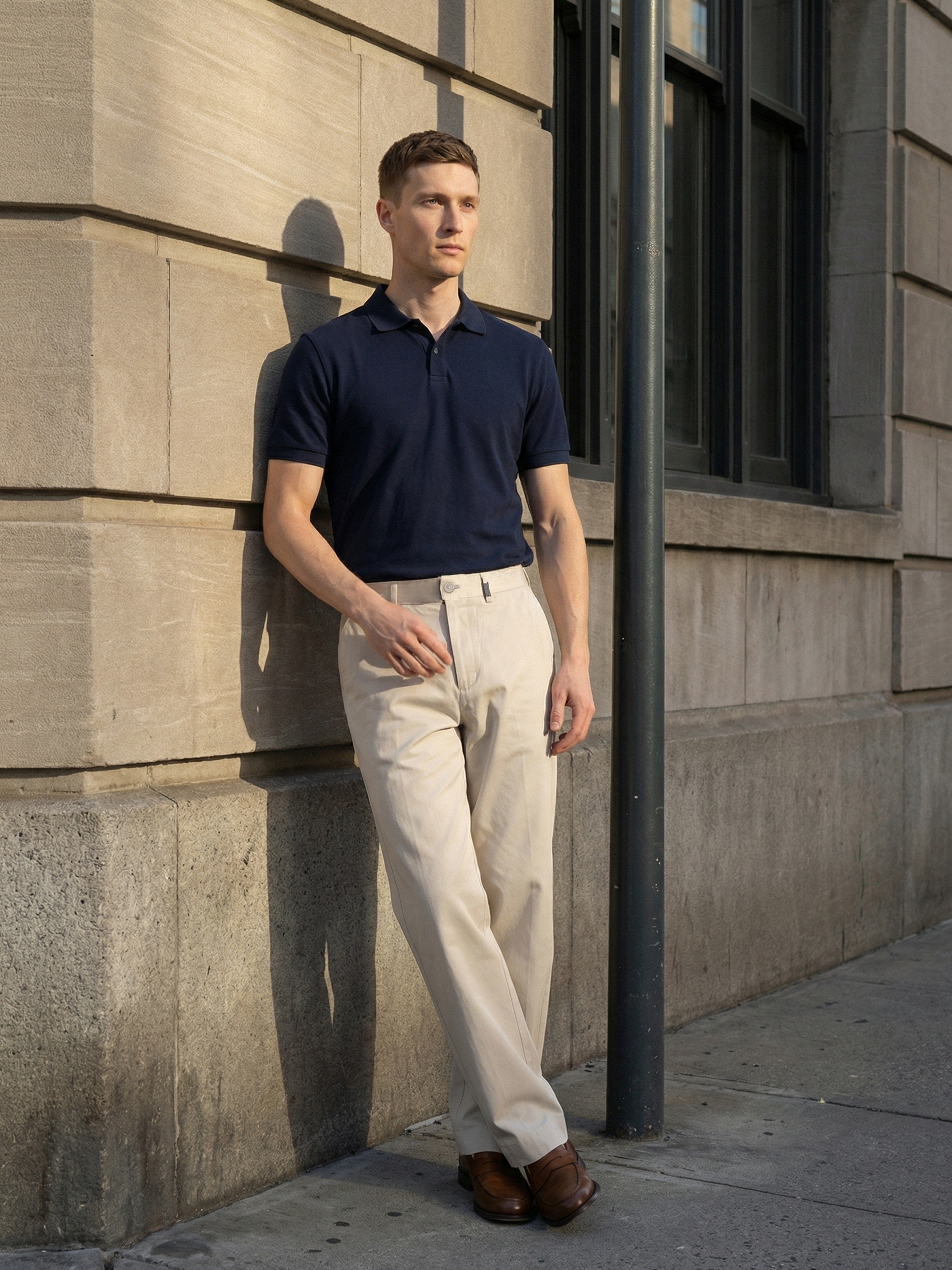 Men Cream Solid Cargo Pants