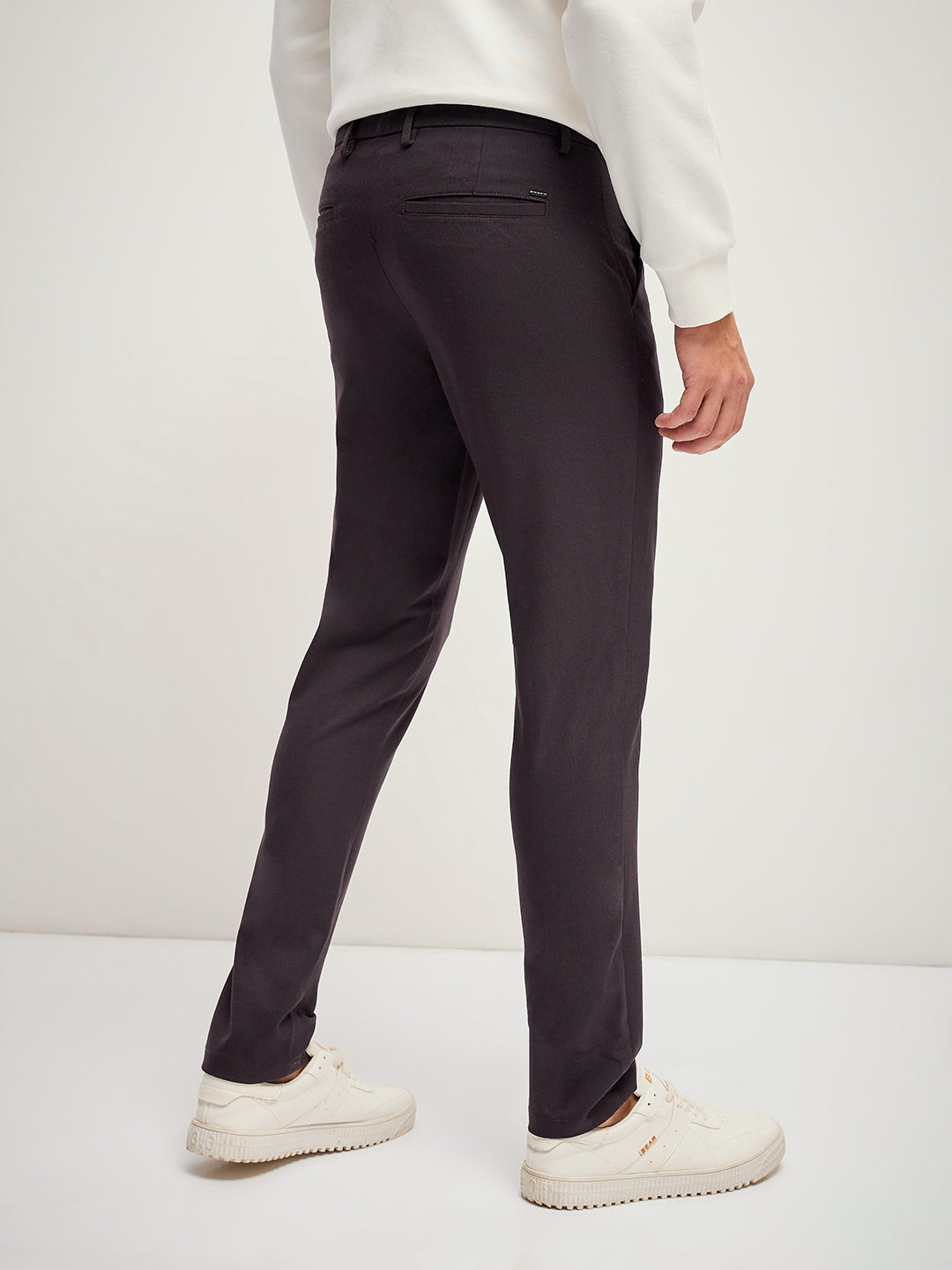 Men Brown 4 Way Stretch Formal Trouser