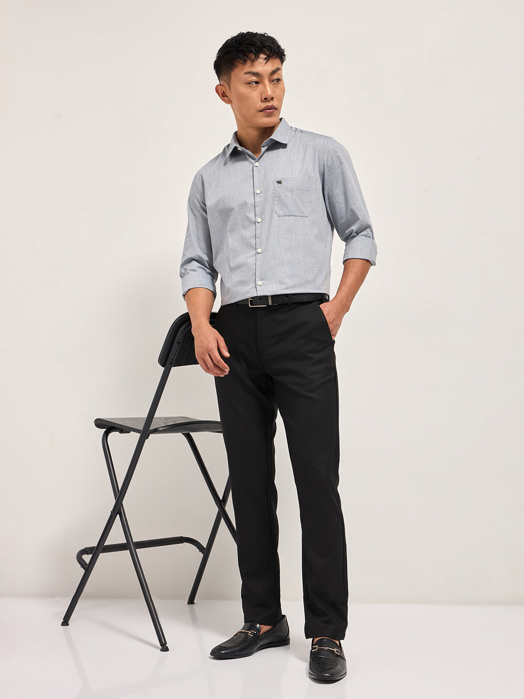 Men Black Slim Fit Formal Trousers