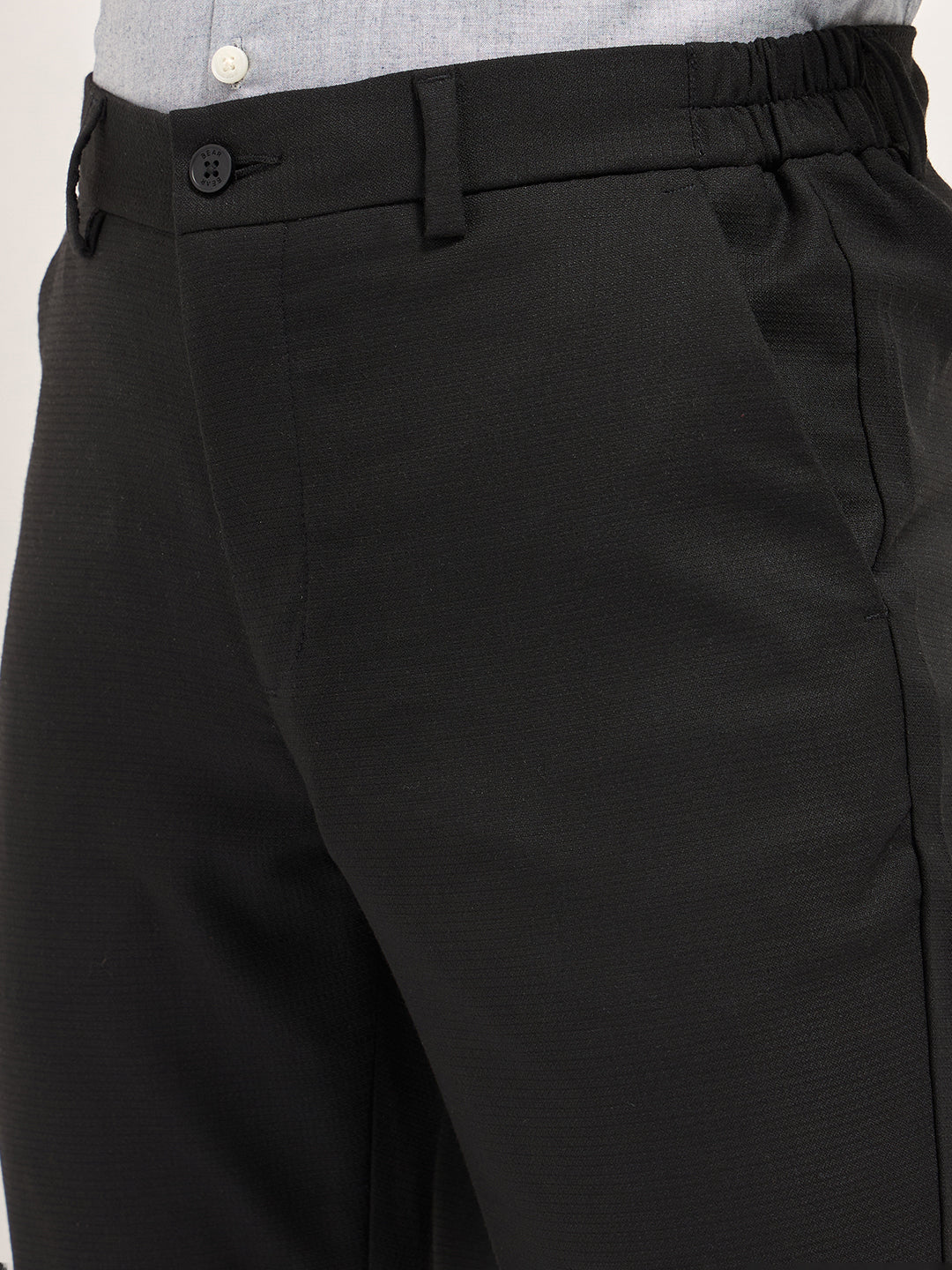 Men Black Slim Fit Formal Trousers