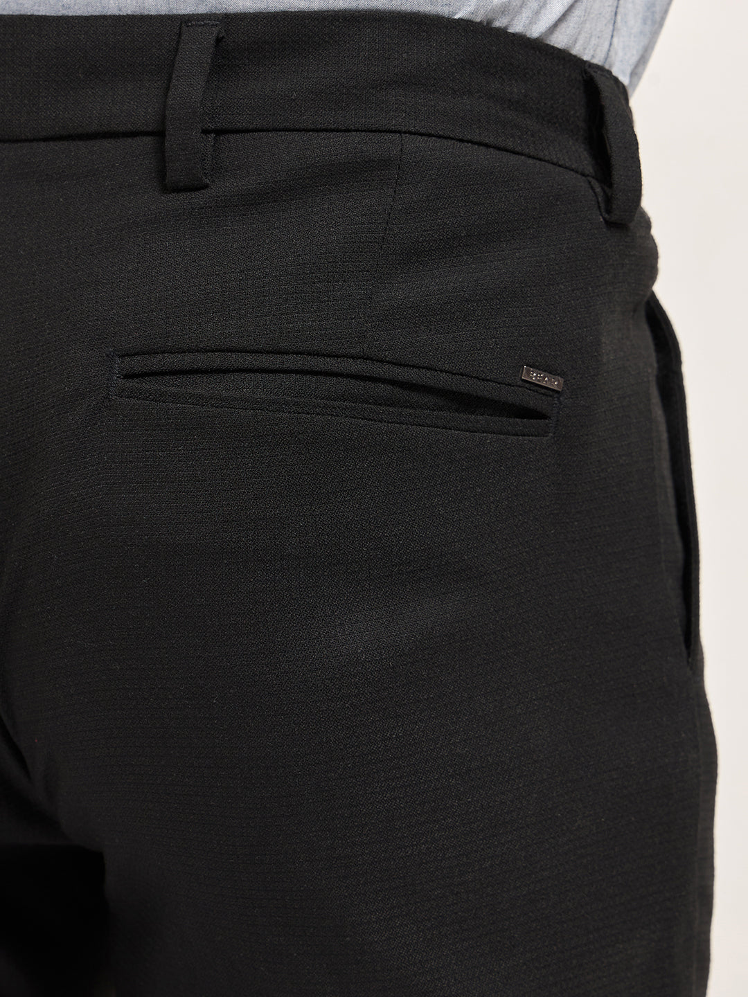 Men Black Slim Fit Formal Trousers