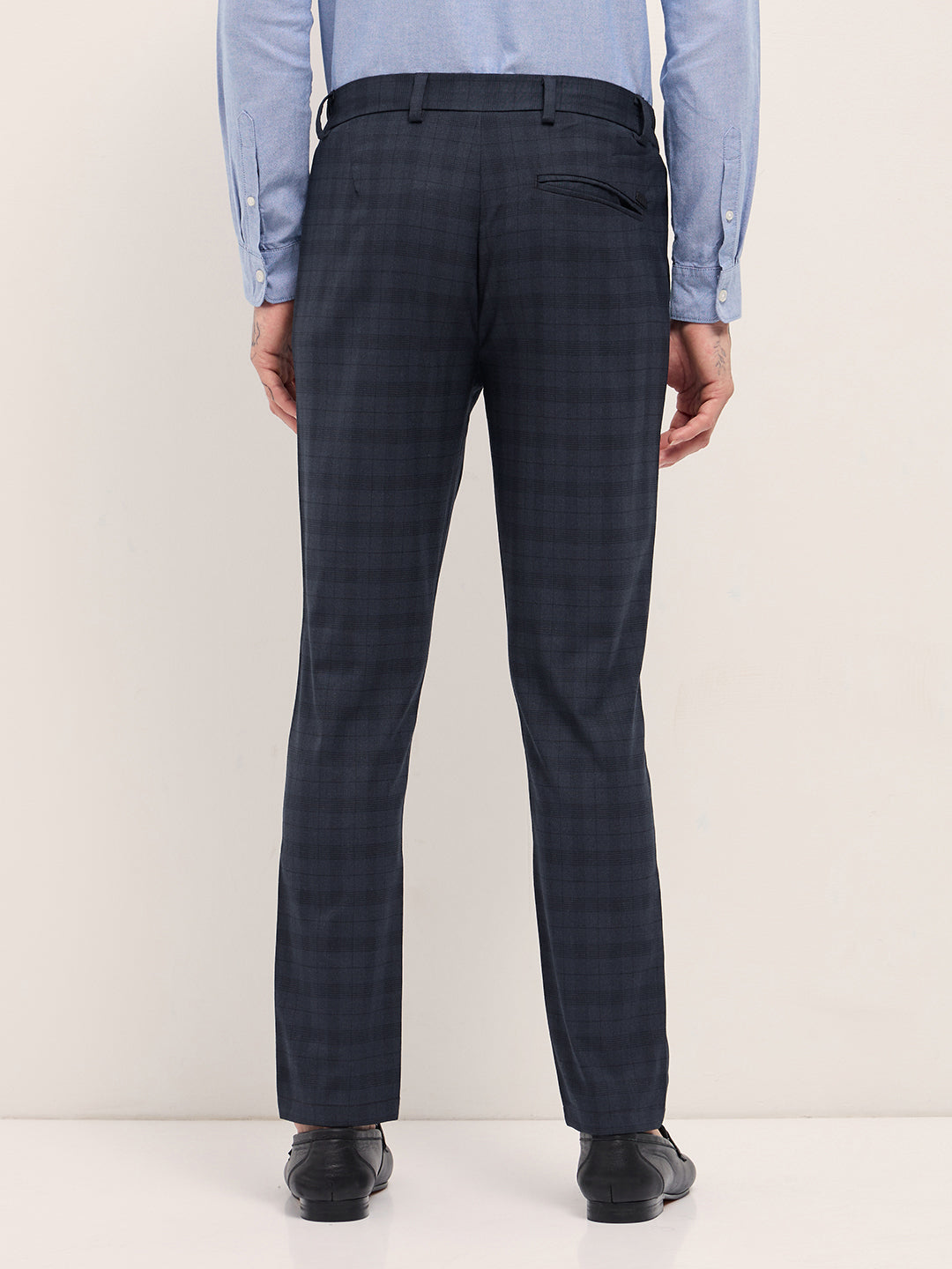 Men Blue Slim Fit Formal Trousers