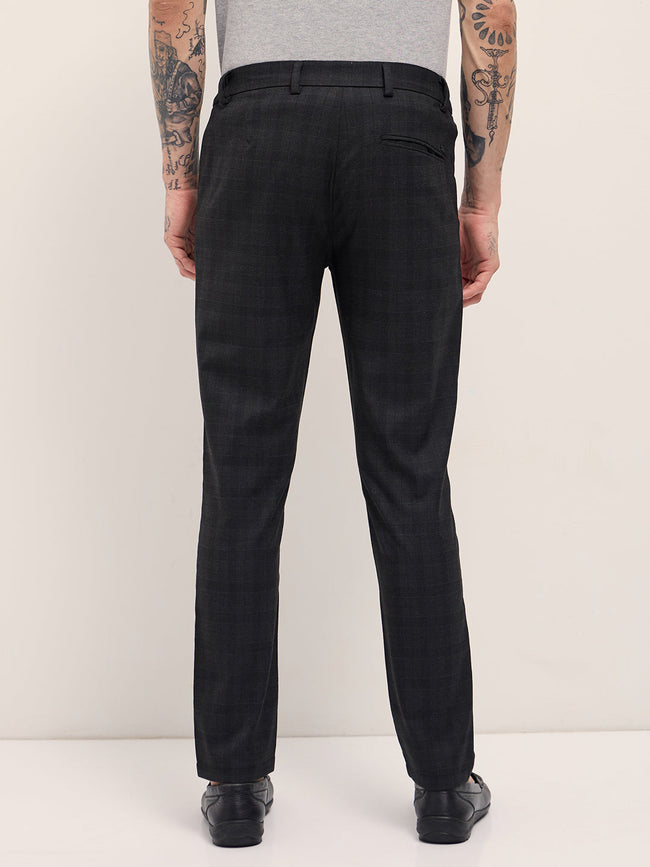 Men Black Slim Fit Formal Trousers