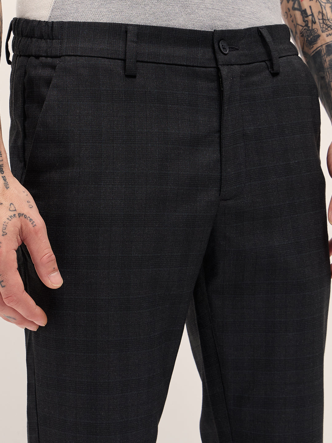 Men Black Slim Fit Formal Trousers