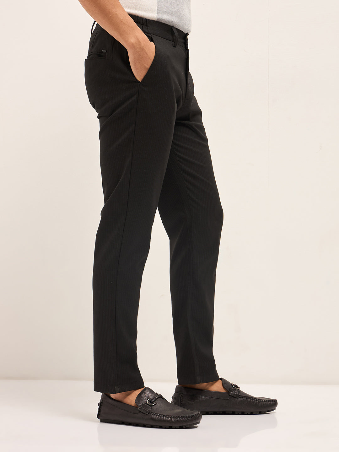 Men Dark Brown Slim Fit Formal Trousers