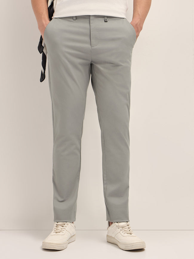 Men Solid Cotton Casual Trouser