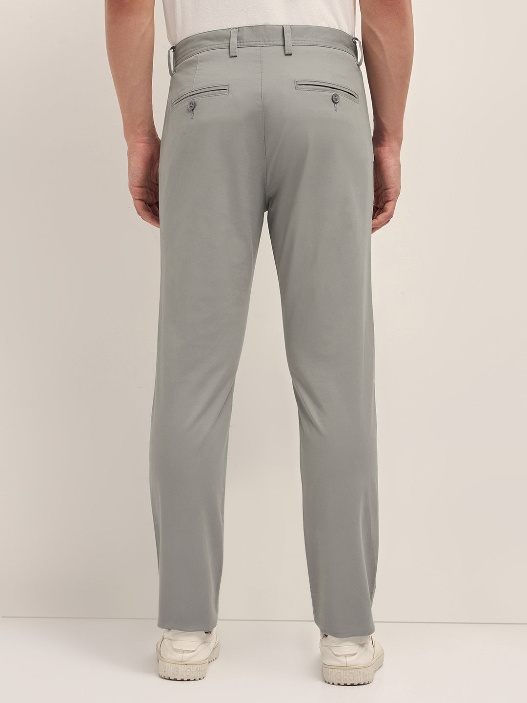Men Solid Cotton Casual Trouser