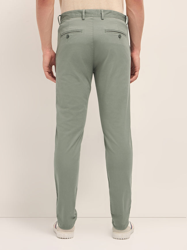Men Solid Cotton Casual Trouser