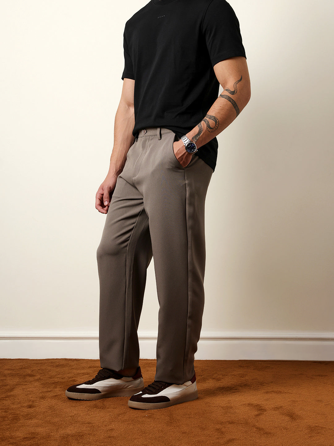 Men Solid Casual Trouser