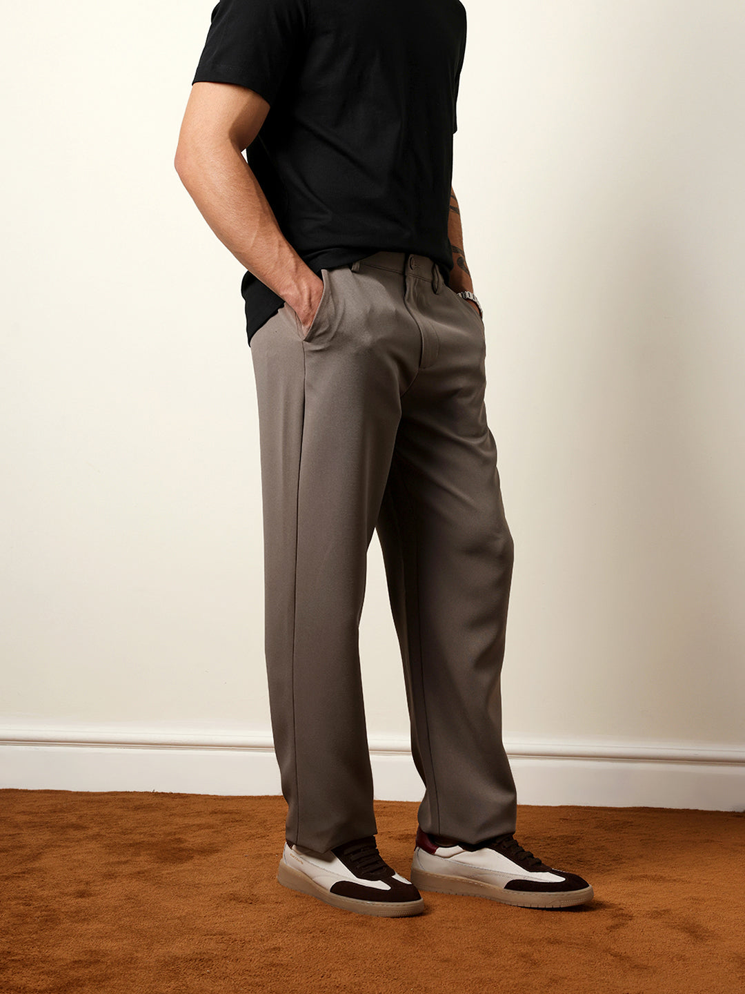 Men Solid Casual Trouser