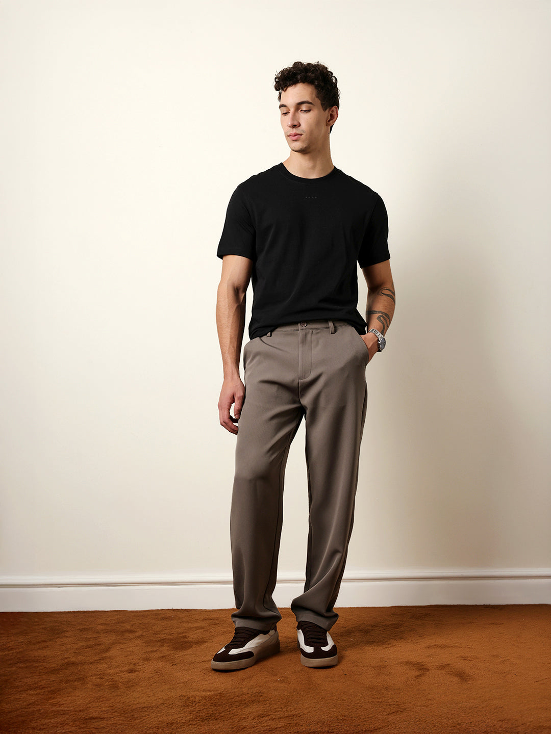 Men Solid Casual Trouser