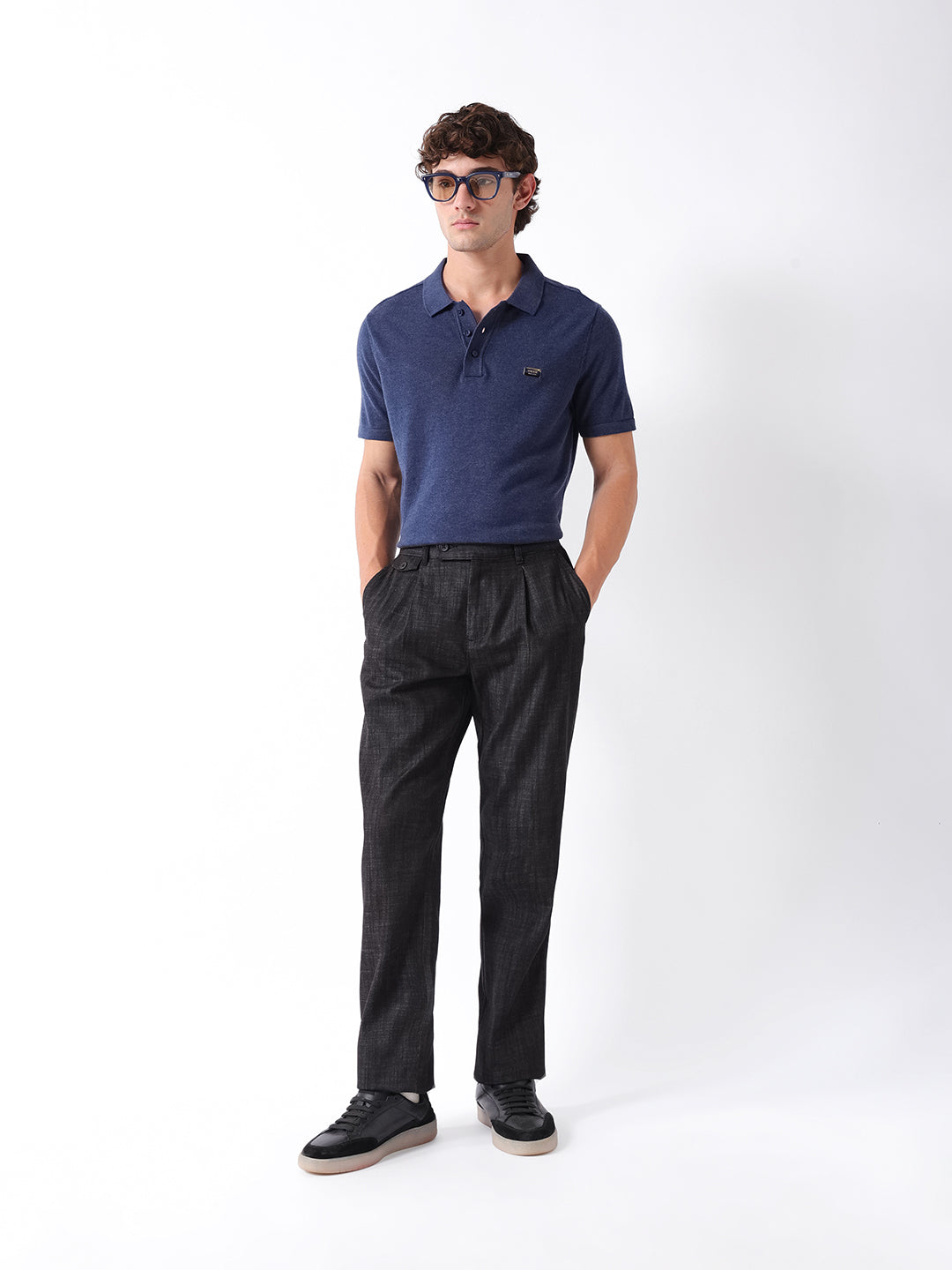 Men Black Solid Formal Trouser
