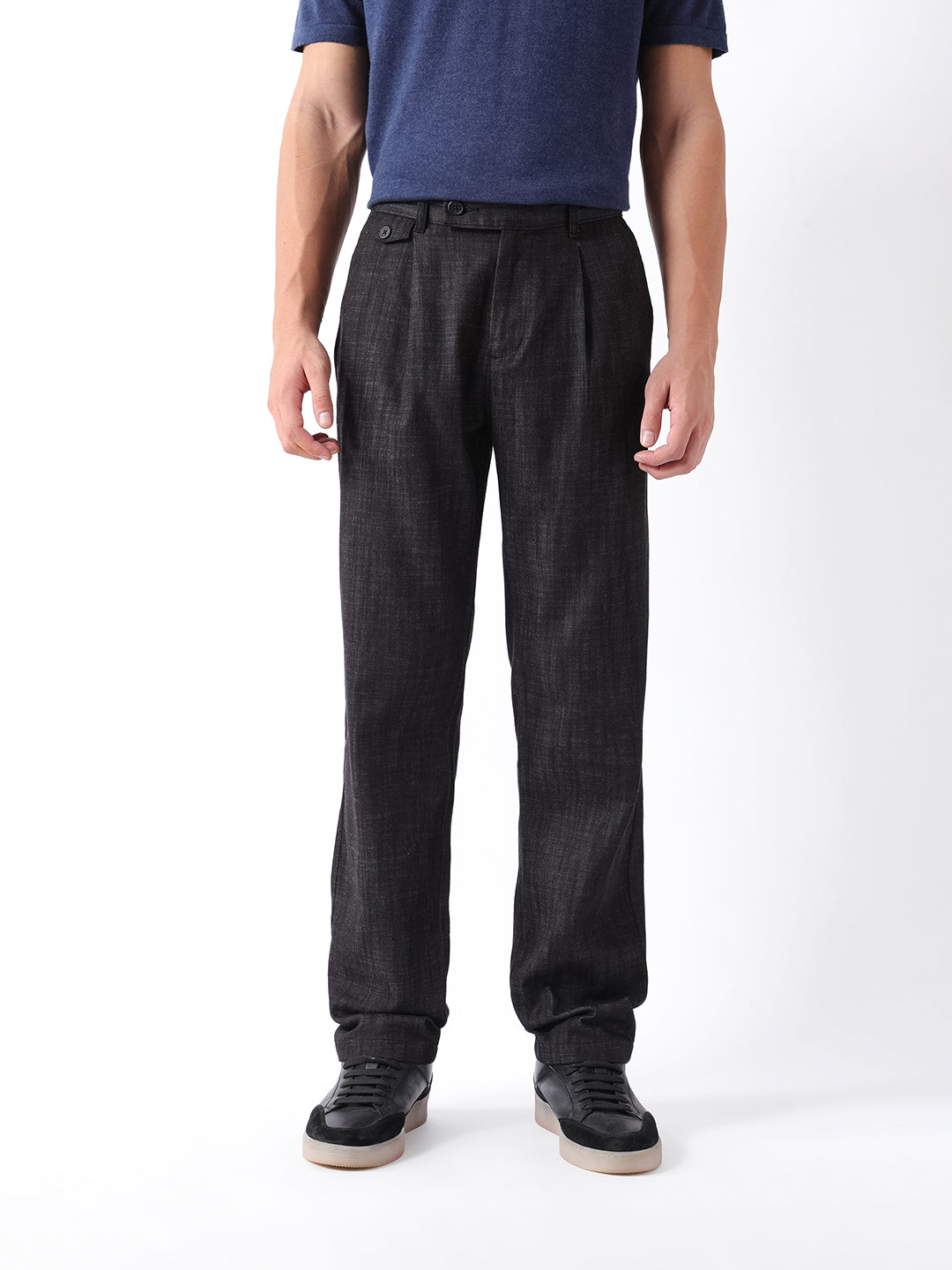 Men Black Solid Formal Trouser