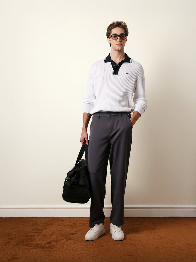 Men Solid Casual Trouser